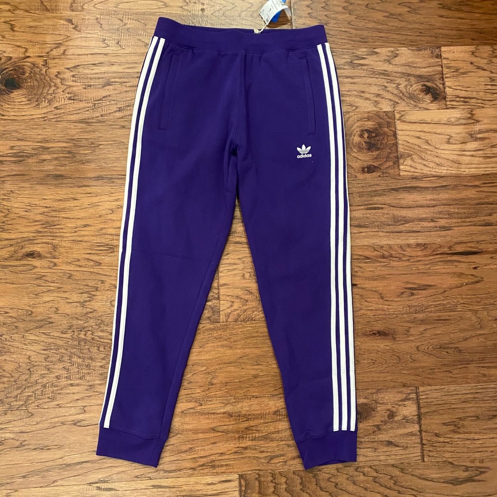 Adidas 3-Stripes Pant Mens L Collegiate Purple IY9919 Joggers Sweatpants